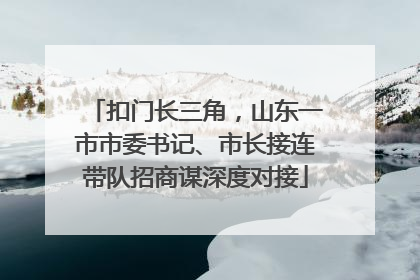 扣门长三角，山东一市市委书记、市长接连带队招商谋深度对接