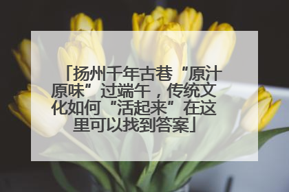 扬州千年古巷“原汁原味”过端午，传统文化如何“活起来”在这里可以找到答案