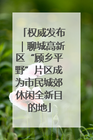权威发布｜聊城高新区“顾乡平野”片区成为市民城郊休闲全新目的地