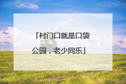 村门口就是口袋公园，老少同乐