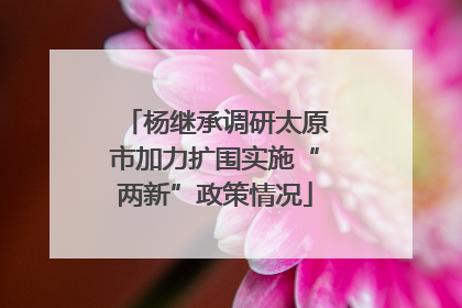 杨继承调研太原市加力扩围实施“两新”政策情况