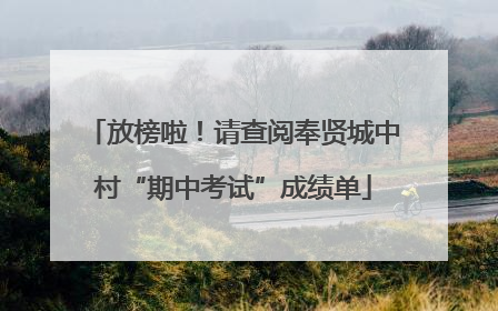 放榜啦！请查阅奉贤城中村“期中考试”成绩单