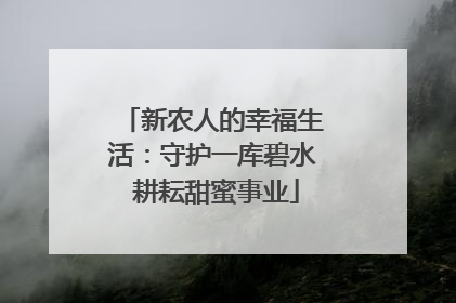 新农人的幸福生活：守护一库碧水 耕耘甜蜜事业