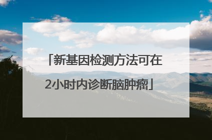 新基因检测方法可在2小时内诊断脑肿瘤