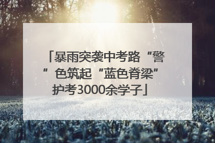 暴雨突袭中考路“警”色筑起“蓝色脊梁”护考3000余学子