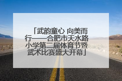 武韵童心 向美而行——合肥市天水路小学第二届体育节暨武术比赛盛大开幕