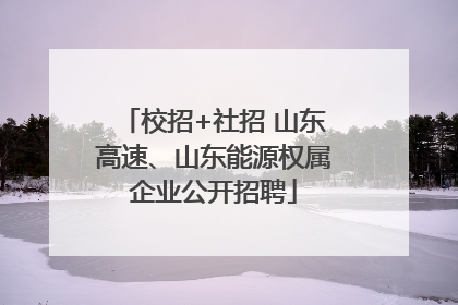 校招+社招 山东高速、山东能源权属企业公开招聘