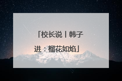 校长说丨韩子进：榴花如焰
