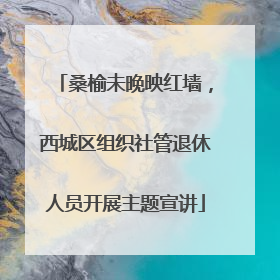 桑榆未晚映红墙，西城区组织社管退休人员开展主题宣讲