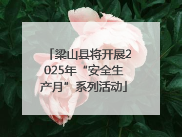 梁山县将开展2025年“安全生产月”系列活动