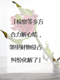 检察等多方合力解心结，邻里财物侵占纠纷化解了