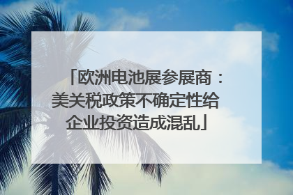 欧洲电池展参展商：美关税政策不确定性给企业投资造成混乱