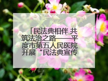 民法典相伴 共筑法治之路——平度市第五人民医院开展“民法典宣传月”活动