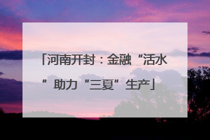 河南开封：金融“活水”助力“三夏”生产