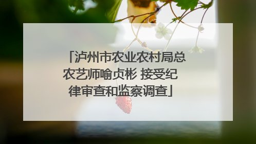 泸州市农业农村局总农艺师喻贞彬 接受纪律审查和监察调查