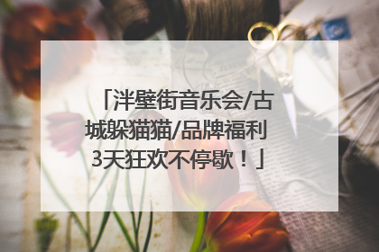 泮壁街音乐会/古城躲猫猫/品牌福利3天狂欢不停歇！