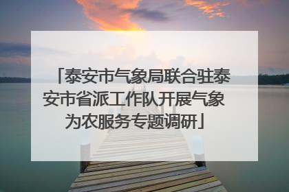 泰安市气象局联合驻泰安市省派工作队开展气象为农服务专题调研