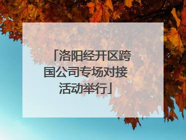 洛阳经开区跨国公司专场对接活动举行