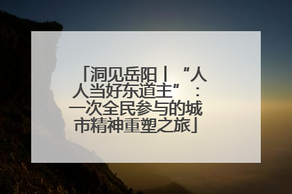 洞见岳阳丨“人人当好东道主”：一次全民参与的城市精神重塑之旅