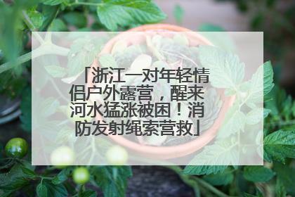 浙江一对年轻情侣户外露营，醒来河水猛涨被困！消防发射绳索营救