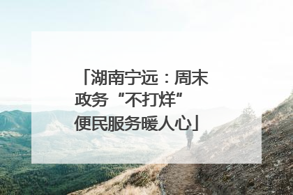 湖南宁远：周末政务“不打烊” 便民服务暖人心