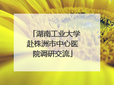 湖南工业大学赴株洲市中心医院调研交流