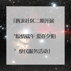 腾龙社区二期开展 “粽情端午 爱在夕阳”便民服务活动