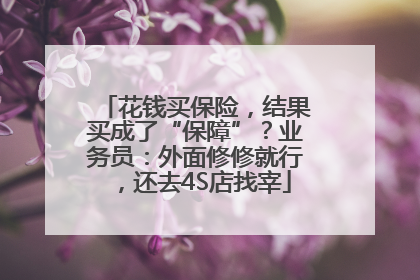 花钱买保险，结果买成了“保障”？业务员：外面修修就行，还去4S店找宰