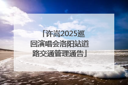 许嵩2025巡回演唱会洛阳站道路交通管理通告