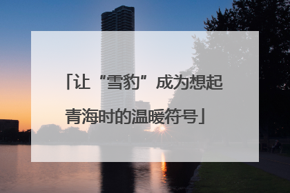 让“雪豹”成为想起青海时的温暖符号