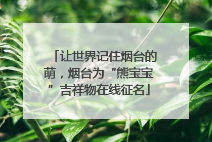 让世界记住烟台的萌，烟台为“熊宝宝”吉祥物在线征名