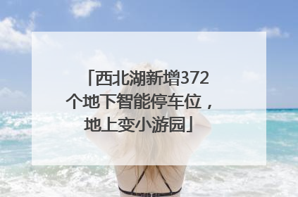 西北湖新增372个地下智能停车位，地上变小游园