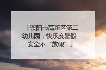 襄阳市高新区第二幼儿园：快乐度暑假 安全不“放假”