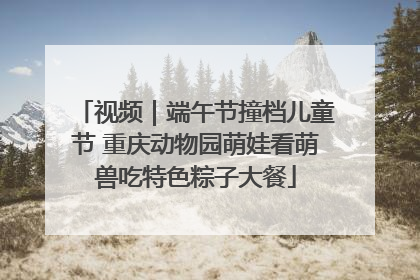 视频｜端午节撞档儿童节 重庆动物园萌娃看萌兽吃特色粽子大餐