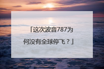 这次波音787为何没有全球停飞？