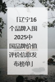 辽宁16个品牌入围2025中国品牌价值评价信息发布榜单