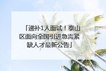 递补1人面试！泰山区面向全国引进急需紧缺人才最新公告