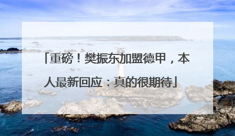 重磅！樊振东加盟德甲，本人最新回应：真的很期待