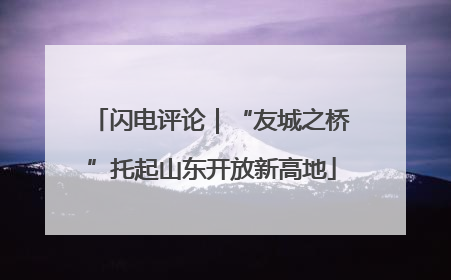 闪电评论｜“友城之桥”托起山东开放新高地