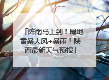 阵雨马上到！局地雷暴大风+暴雨！陕西最新天气预报