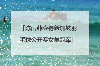 陈雨菲夺得新加坡羽毛球公开赛女单冠军