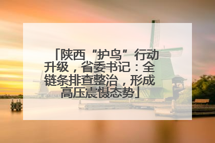陕西“护鸟”行动升级，省委书记：全链条排查整治，形成高压震慑态势