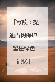 零陵：提速古树保护 留住绿色记忆