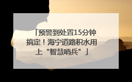 预警到处置15分钟搞定！海宁道路积水用上“智慧哨兵”