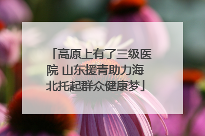 高原上有了三级医院 山东援青助力海北托起群众健康梦