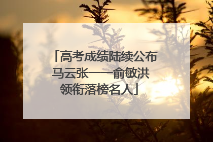 高考成绩陆续公布 马云张一一俞敏洪领衔落榜名人