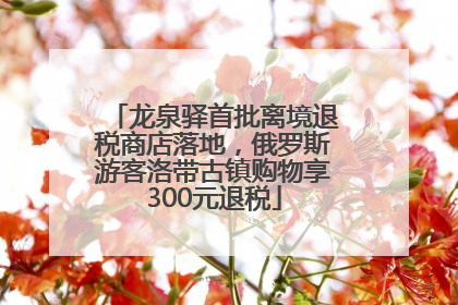 龙泉驿首批离境退税商店落地，俄罗斯游客洛带古镇购物享300元退税