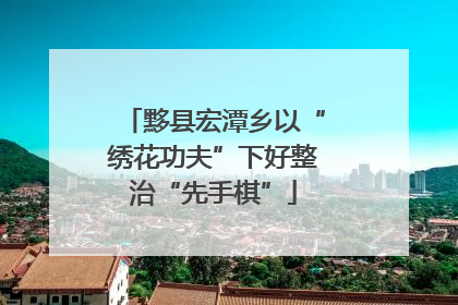 黟县宏潭乡以“绣花功夫”下好整治“先手棋”