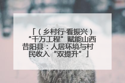 （乡村行·看振兴）“千万工程”赋能山西昔阳县：人居环境与村民收入“双提升”