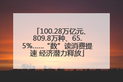 100.28万亿元、809.8万种、65.5%……“数”读消费提速 经济潜力释放